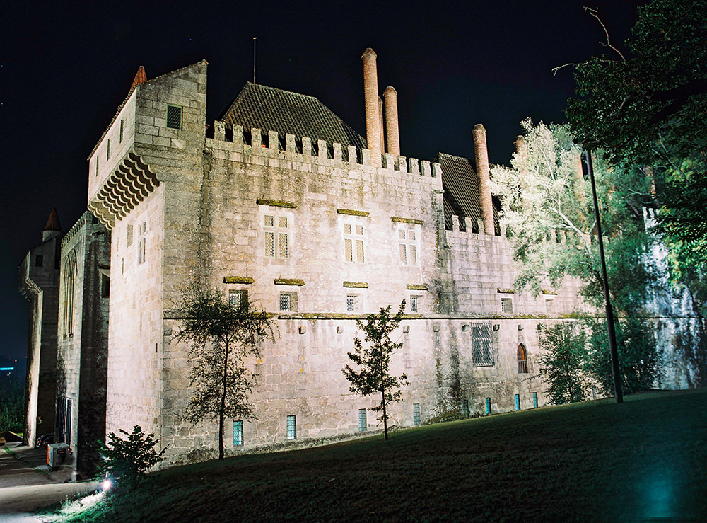 dramatic lighted added to highlight grandeur of the castle